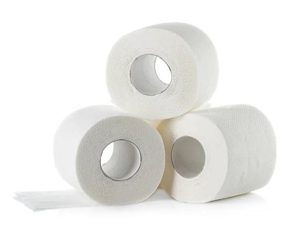 Toaletní papír detail izolovaných na bílém pozadí — Stock fotografie