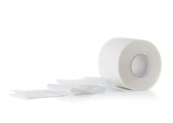 Toilet paper close-up isolated on white background — Stock Photo, Image