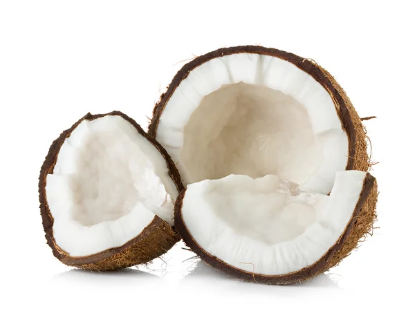 Kokosnoot op witte achtergrond Stockafbeelding