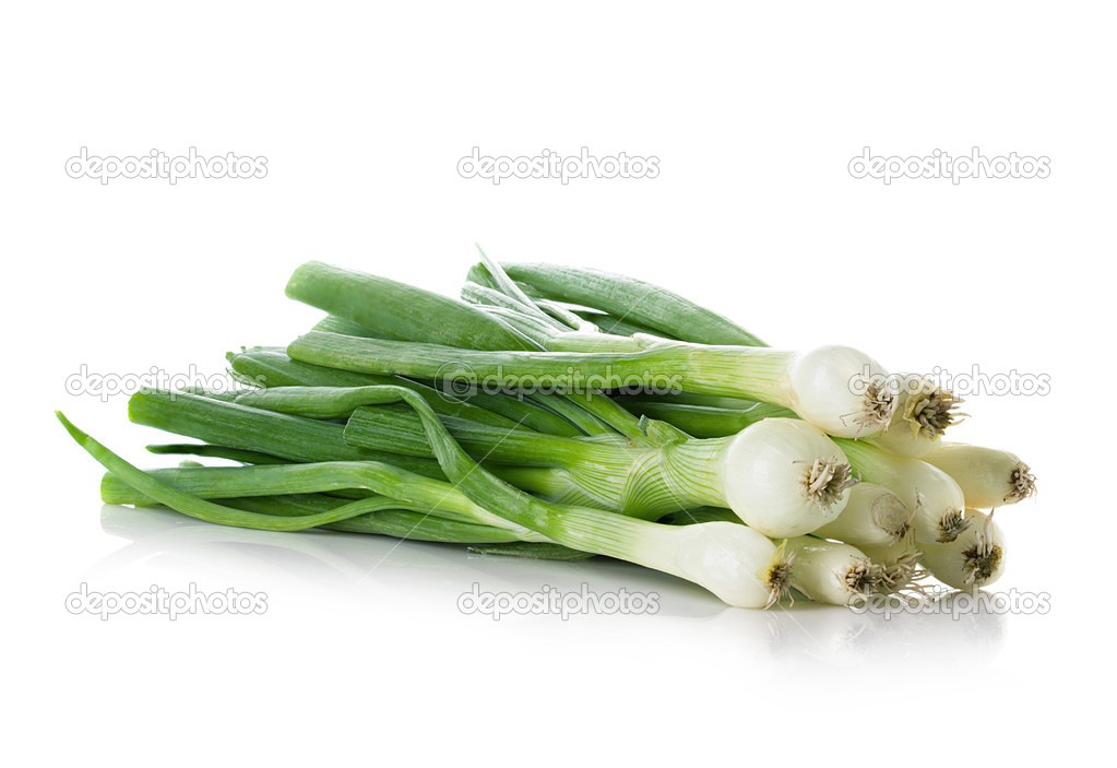 Fresh chives isolated on white