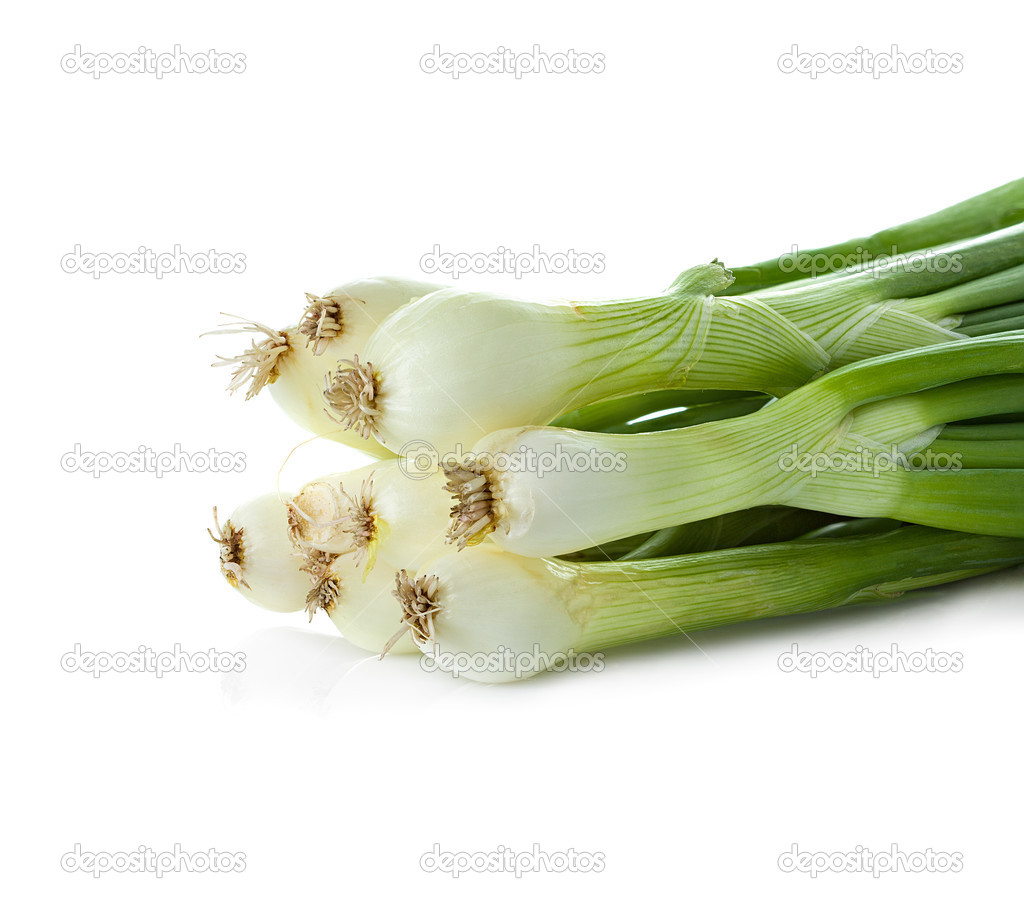 Fresh chives isolated on white
