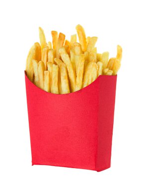 Beyaz arka planda izole edilmiş patates kızartması