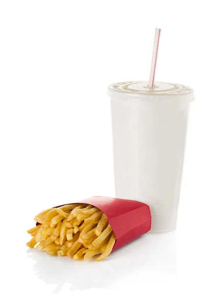 Fast food isolado no fundo branco — Fotografia de Stock