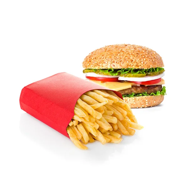 Fast food isolated on white background — Stock Photo, Image