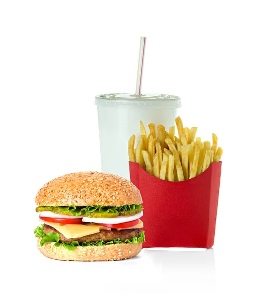 Fast food beyaz arka planda izole