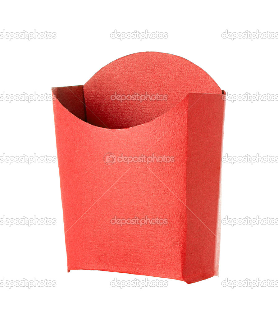 French fries box isolated on white background