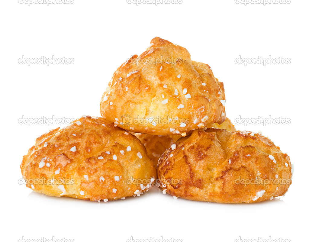 Choux pastry isolated on white