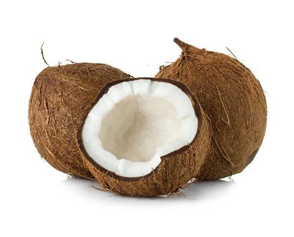 Cocos. Coco Nut isolado em fundo branco — Fotografia de Stock