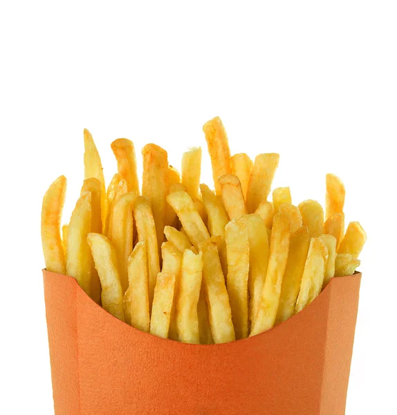 Frietjes geïsoleerd op witte achtergrond — Stockfoto