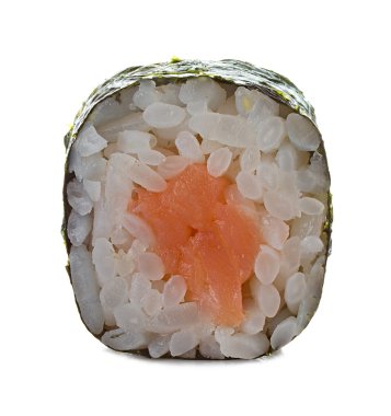 Beyaz bir arka plan üzerinde izole suşi rulo.