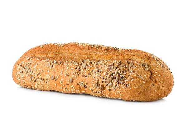 Pane con crusca isolata su fondo bianco — Foto Stock