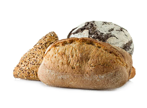 Assortment of baked goods isolated on white background — Stock Photo, Image