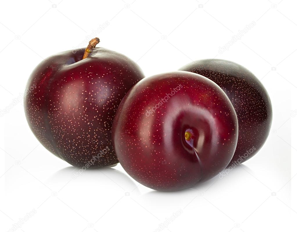 Plums isolated on a white background