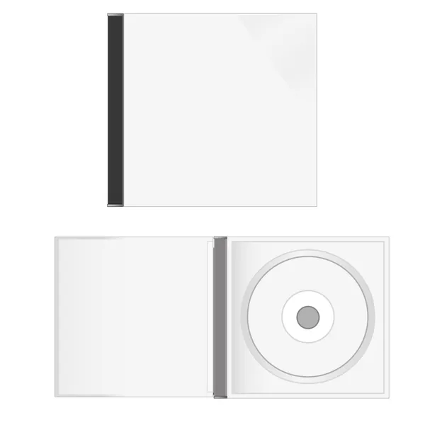 Disco e casos de cd em branco branco — Stockfoto