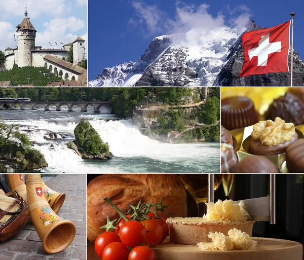 Švýcarsko mezník koláž — Stock fotografie