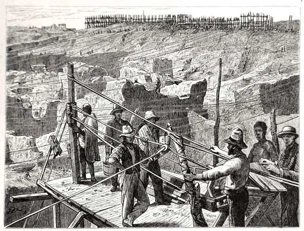 Excavaciones en Kimberley-Kopje en 1872 — Foto de Stock