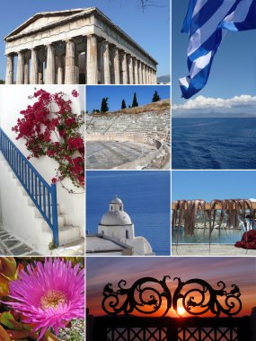 Landmark Collage of Greece clipart