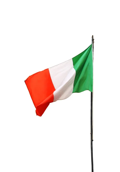 Bandiera italiana isolata sullo sfondo bianco con percorso di ritaglio — Foto Stock