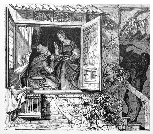 Goether w faust: gretchen w domu jej sąsiada — Zdjęcie stockowe
