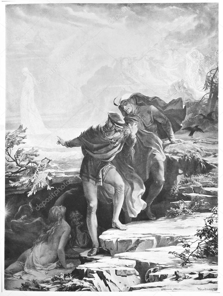 Classic Illustration: Faust and Mephisto at Witches' Night