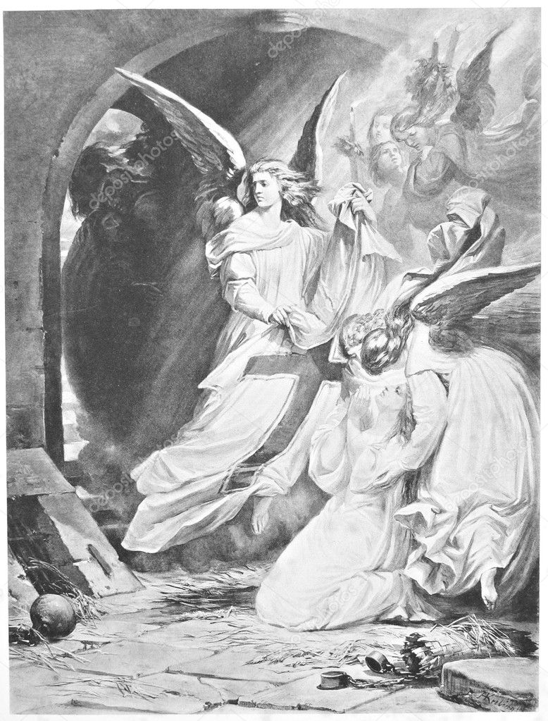 Classic illustration: Gretchen is saved by angels