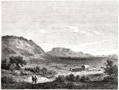 Crakock region in South Africa in 1880 clipart