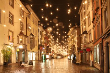 yılbaşı gecesini Caddesi'nde eski bir Avrupa şehir