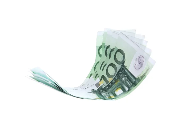 Létající euro bankovek — Stock fotografie