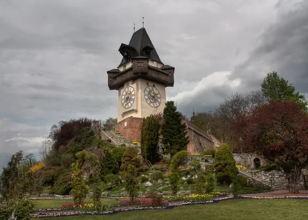 Clock tower, graz, Ausztria (hdr-változat) — Stock Fotó