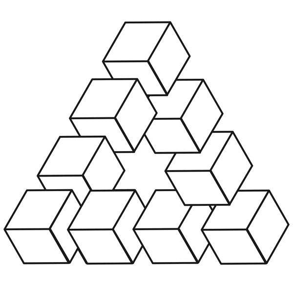 Impossible triangle blocks — Stock Photo, Image