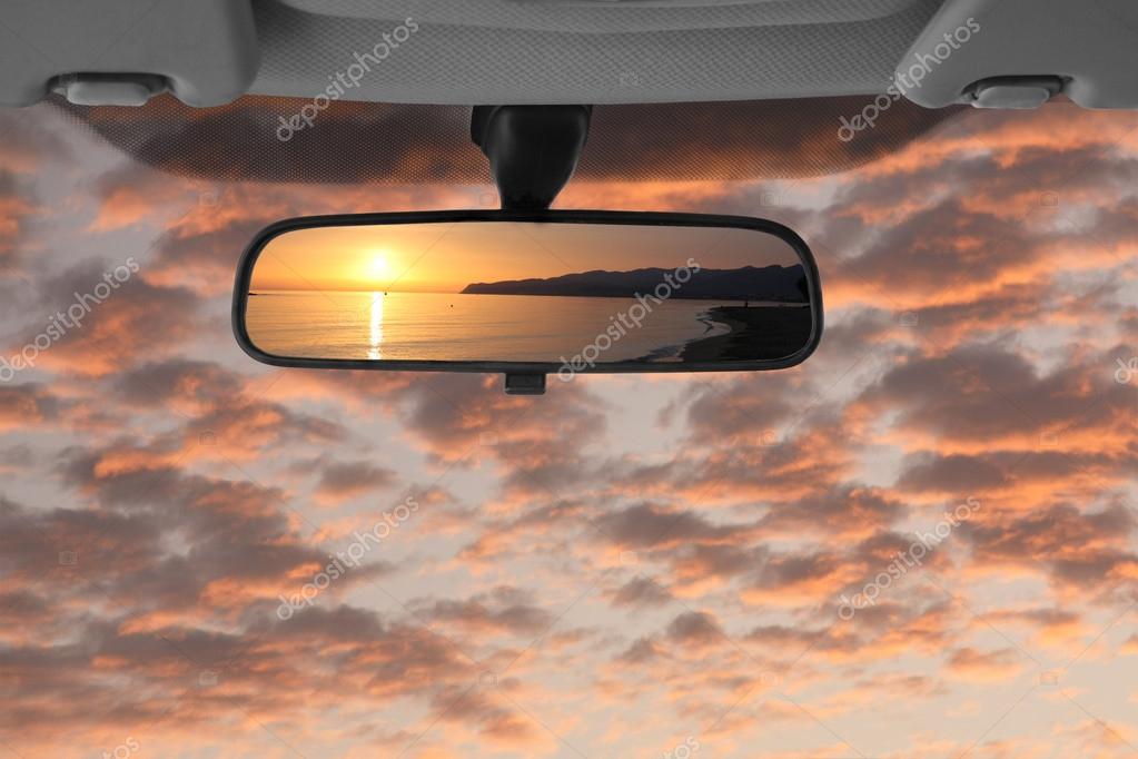 Rearview Mirror Sunset