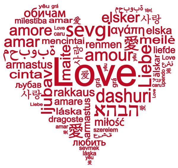 Love in different languages — Stock Photo, Image