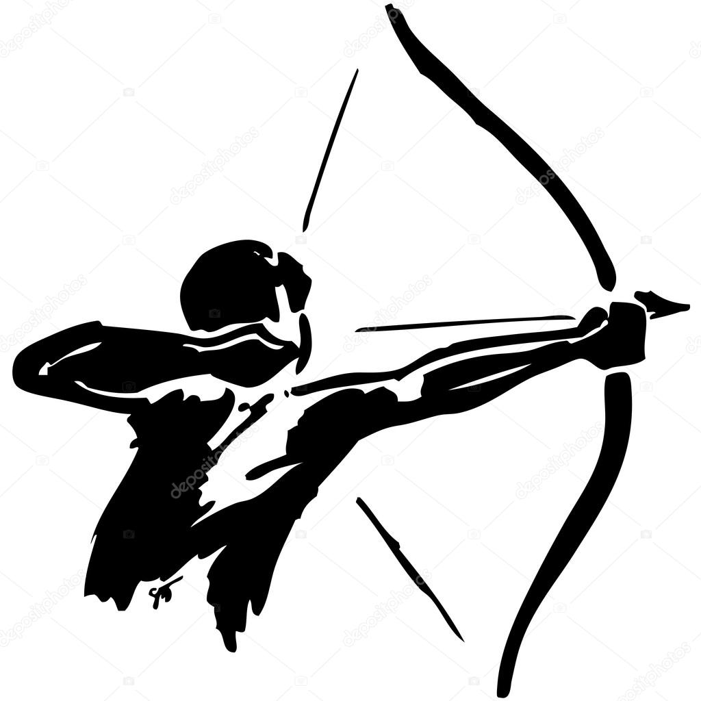 Man practices archery