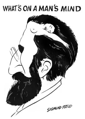Bu çizimin anonim bir sanatçı tarafından ünlü psikiyatr sigmund Freud'un teorisi 
