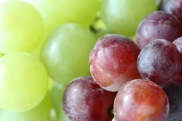 Stüdyo, yeşil ve kırmızı üzüm makro çekim. — Stok fotoğraf