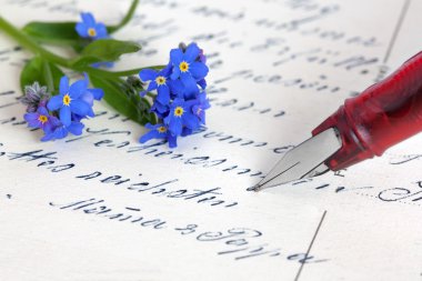 eski bir kartpostal unutma çiçek