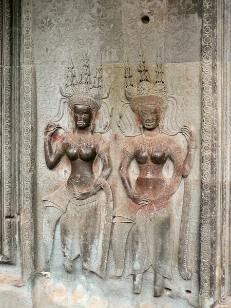 Bogini płaskorzeźba z angkor, Kambodża — Zdjęcie stockowe