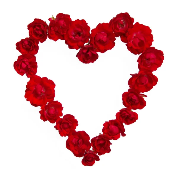 Red roses forming a heart shape — Stock Photo, Image