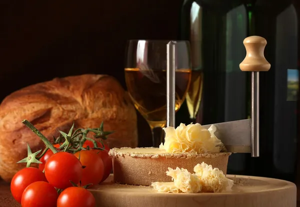 Specialità di formaggio svizzero Tete de Moine — Foto Stock