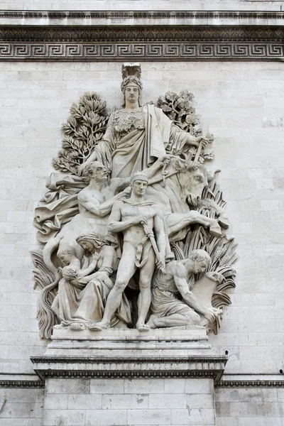 Skulptur auf dem Triumphbogen, Paris — Stockfoto