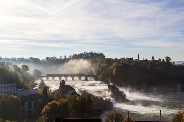 Cascate Del Reno Più Grande Cascata Europa Mattino Presto Con — Foto Stock