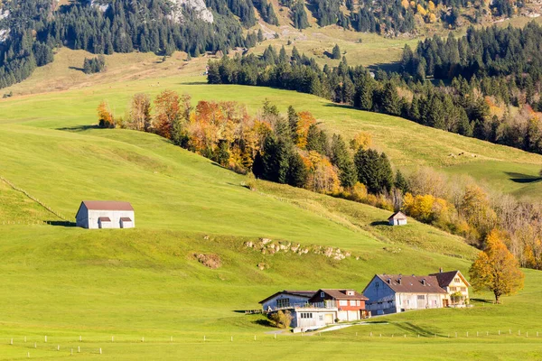 Dorp Het Zwitserse Appenzellerland Het Najaar Sfeer Van Morgens Zacht — Stockfoto