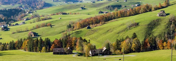 Panoroma Villages Swiss Appenzellerland Autumn Season Atmosphere Morning Softlight — Stock Photo, Image