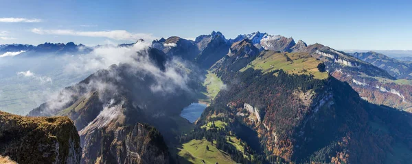 Panorama Uitzicht Vanaf Hoher Kasten Alpen Pieken Zwitserland — Stockfoto