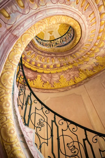 Escalera Caracol Entre Biblioteca Iglesia Abadía Melk Monasterio Benedictino Más — Foto de Stock