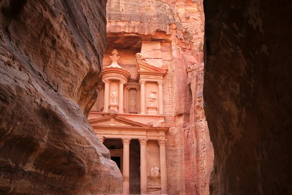 Schatzkammer Petra Eingang Zur Schlucht Jordanien — Stockfoto