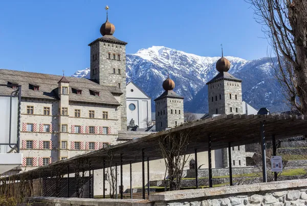 Stockalper Palace Brig Glis Schweiz Byggd Barockstil Mellan 1651 Och — Stockfoto