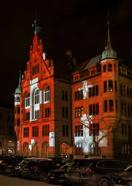 Zürich Schweiz Januari 2022 Det Nya Året Ljusshow Centrum Zürich — Stockfoto