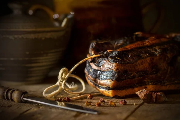 Сохранилось Мясо Домашнего Приготовления Соевым Соусом Азиатских Странах Традиционно Приготовленное — стоковое фото