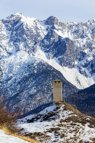 Ruínas Steinsberg Antigo Castelo Medieval Steinsberg Sobre Aldeia Suíça Alp — Fotografia de Stock